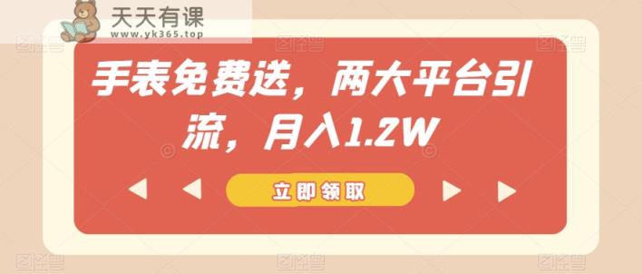 手表免费送，两大平台引流，月入1.2W【揭秘】-天天有课网