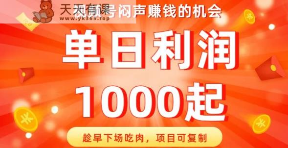 微信视频号闷声发大财发财的机会，尽早结局吃荤，新项目复制推广，单日盈利1000起【揭密】-天天有课网