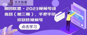 狼团同盟·2023微信视频号夏令营，从零带你玩转微信视频号-天天有课网