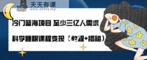 小众蓝海项目最少三亿人要求科学睡眠课程内容转现-天天有课网