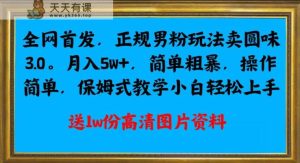 全网首发正规男粉玩法卖圆味3.0,月入5W+,简单粗暴,操作简单,保姆式教学,小白轻松上手-天天有课网