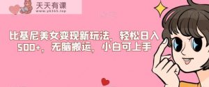 三点式美女转现新模式，轻轻松松日入500 ，没脑子运送，小白可入门【揭密】-天天有课网