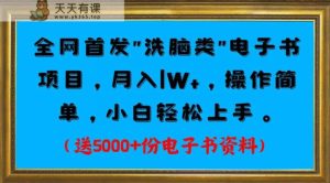 独家首发电子书最新项目，月入1W ，使用便捷，初学者快速入门。送5000 份电子书原材料-天天有课网