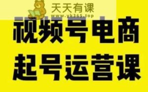 视频号电商起号运营课,教初学者如何自然流起号,推动商家0-1提高-天天有课网