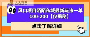 蓝海项目映客直播公域流量全新升级游戏的玩法一单100-200【仅揭秘】-天天有课网