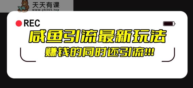 闲鱼引流方式全新升级游戏的玩法，赚钱的此外，日推广方法100-天天有课网