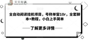 自动式阅读文章挂机项目，称为单窗10r，整套脚本制作 实例教程，新手入门简易-天天有课网
