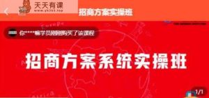 【一度招商】营销方案系统操作过程班 实用价值1980元-天天有课网