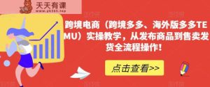 跨境电商操作过程教学过程，从发布商品到售卖分配安排发货整个过程操作过程！-天天有课网