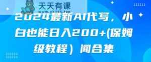 2024全新AI代笔，新手也可以快手上手（家庭保姆级实例教程)-天天有课网