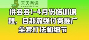 拼多多平台1-4月份培训内容，自然流强付费流量整套玩法细节-天天有课网
