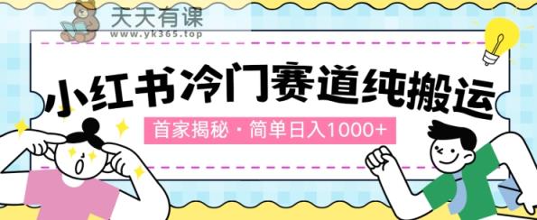 第一家揭密：小红书的小众跑道，简易没脑子运送，100%原创设计-天天有课网