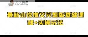 全新小说推文完整篇基础课 实际操作游戏玩法-天天有课网