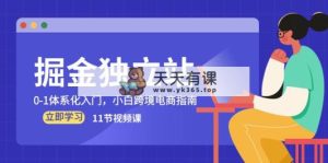 掘金队 自建站，0-1系统化新手入门，新手跨境电子商务手册-天天有课网