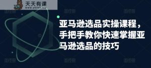 亚马逊选品实操课程，教你如何快速上手亚马逊选品技巧-天天有课网