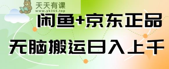 闲鱼+京东正品，无脑搬运赚差价，非常适合新手-天天有课网