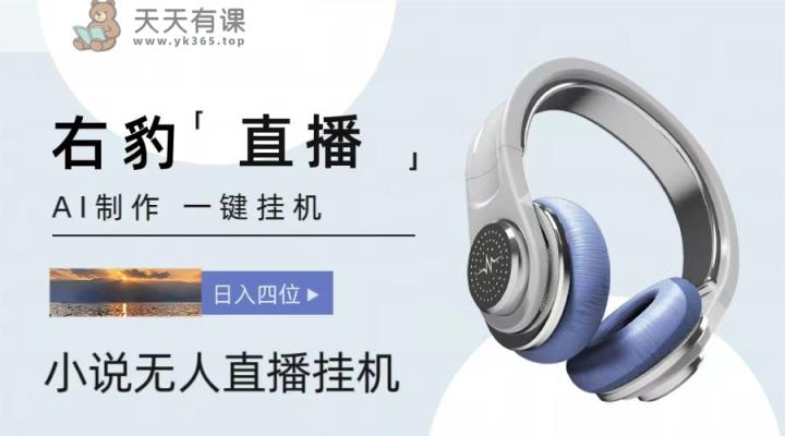 右豹小说集无人直播放置挂机吸钱新项目，简便易行收益稳定， 月入1000-天天有课网