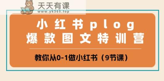 小红书的plog爆品图文并茂夏令营，教大家从0-1做小红书的-天天有课网