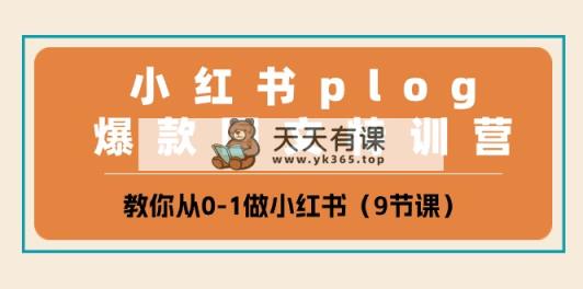 小红书的 plog爆品图文并茂夏令营，教大家从0-1做小红书的-天天有课网