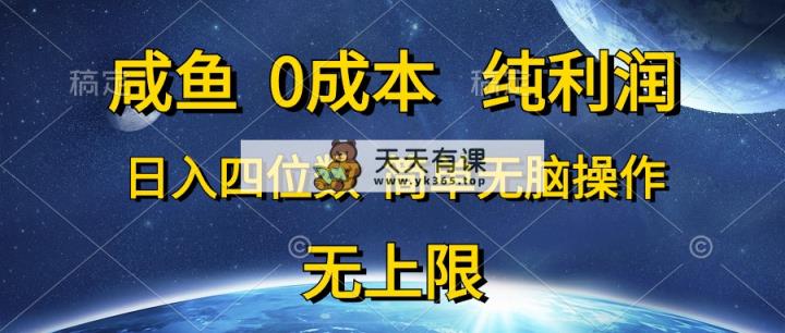 闲鱼0成本费，净利润，日入四位数，简易没脑子实际操作-天天有课网