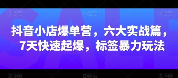 抖店打造爆款营，六大实战篇，7天迅速爆款，标识暴力行为游戏玩法-天天有课网
