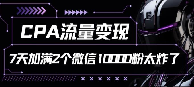 CPA数据流量变现7天满油两个微信号10000粉-天天有课网