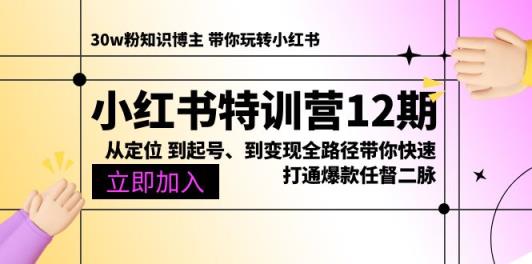 小红书的夏令营12期：从精准定位 到养号、到转现全路径陪你迅速连通爆品任督二脉-天天有课网