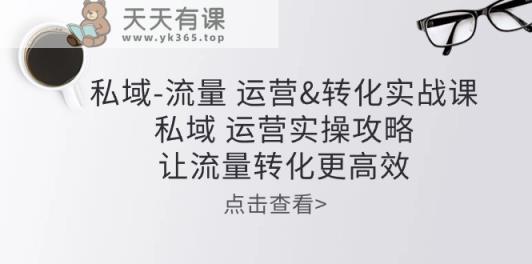 私域流量运营&转化实操课：私域运营实操攻略，让流量转化更高效-天天有课网