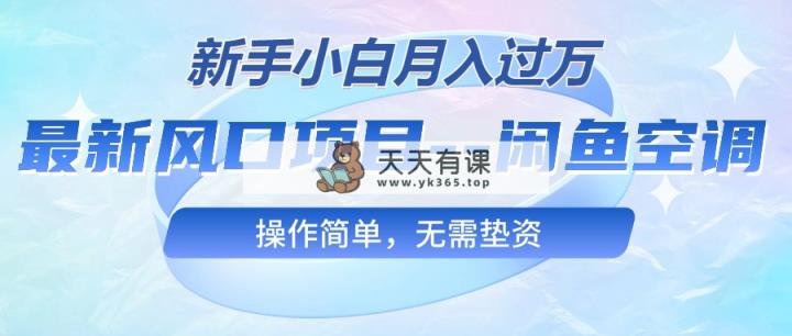 最新风口项目—闲鱼空调，新手小白月入过万，操作简单，无需垫资-天天有课网