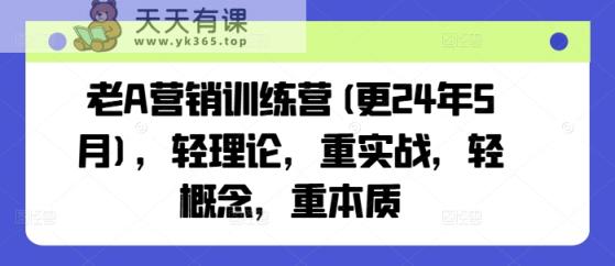 老A营销训练营(更24年5月)，轻理论，重实战，轻概念，重本质-天天有课网