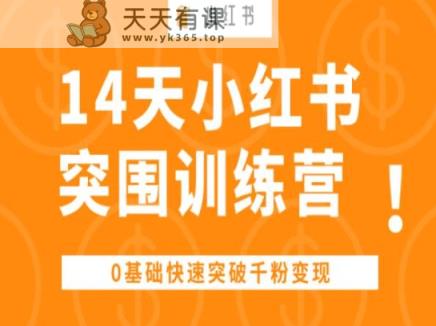 14天小红书的突出重围夏令营 ，0基本快速突破千粉转现-天天有课网