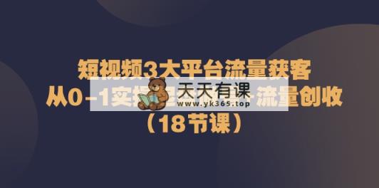 小视频3网络平台·总流量 拓客：从0-1实际操作运作做号 总流量 增收-天天有课网