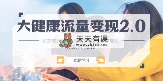 大健康产业 总流量 转现2.0：拓高转现 总流量/成高客单/低筋粉高转现/只谈落地式实战演练-天天有课网