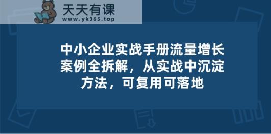 中小企业实操手册-流量增长案例拆解，从实操中沉淀方法，可复用可落地-天天有课网