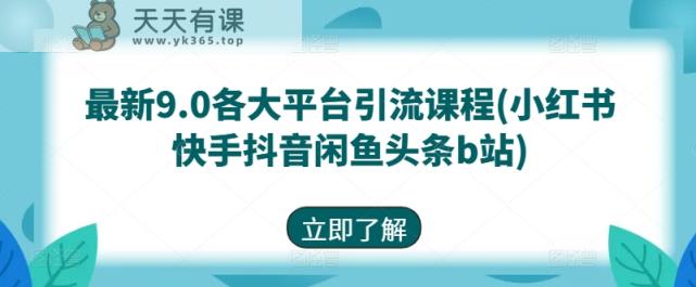 全新9.0各个平台引流课程(小红书的快手抖音闲剁椒鱼头条b站)-天天有课网