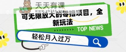 可放大化的零撸新项目，全新玩法，一天单机版撸个50 没什么问题【揭密】-天天有课网