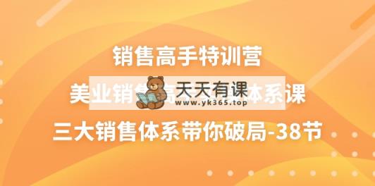 销售-高手特训营，美业-销售高手实操体系课，三大销售体系带你破局-38节-天天有课网