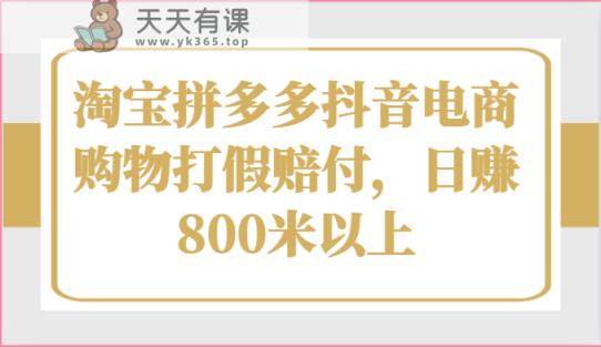 淘宝拼多多抖音电商购物打假赔付，日赚800米以上-天天有课网