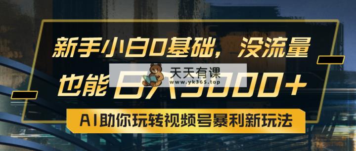 小白0基础，没流量也能日入3000+：AI助你玩转视频号暴利新玩法-天天有课网