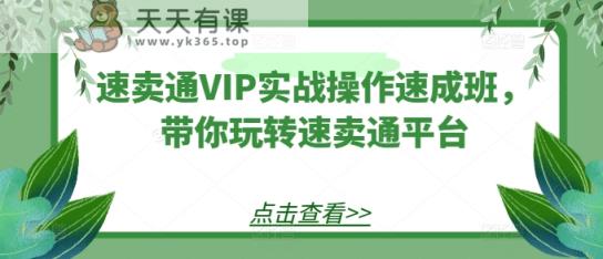 全球速卖通VIP实战操作短期培训班，带你玩转速卖通平台-天天有课网