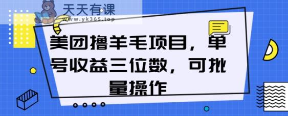 美团外卖薅羊毛新项目，运单号盈利三位数，可批量处理-天天有课网