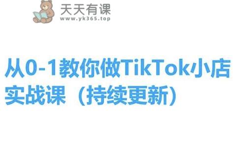 从0-1手把手带你TikTok小商店实操课(不断更新)，教你如何，简单易学的-天天有课网