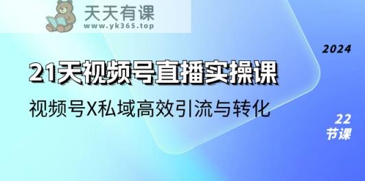 21天视频号直播实操课，视频号X私域高效引流与转化-天天有课网