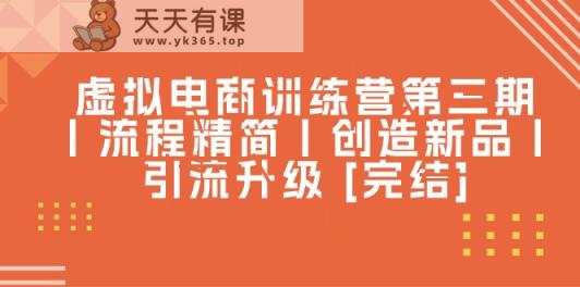 虚拟电商训练营第三期丨流程精简丨创造新品丨引流升级 [完结]-天天有课网