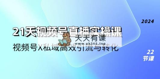 21天-视频号直播实操课，视频号X私域高效引流与转化-天天有课网