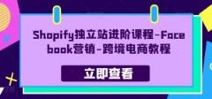 Shopify自建站升阶课程内容-Facebook营销推广-跨境电子商务实例教程-天天有课网