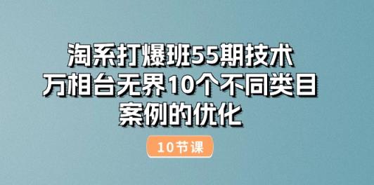 淘系打爆班55期技术：万相台无界10个不同类目案例的优化-天天有课网