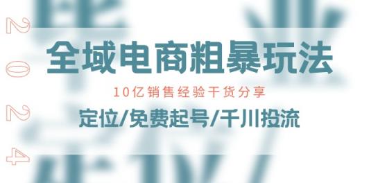全域电商粗暴玩法课：10亿销售经验干货分享！定位/免费起号/千川投流-天天有课网