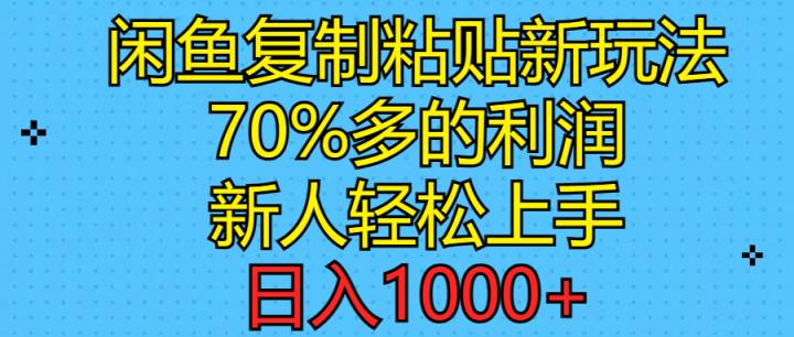 闲鱼复制粘贴新玩法，70%利润，新人轻松上手，日入1000+-天天有课网