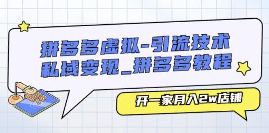 拼多多虚拟引流技术与私域变现-拼多多教程：开一家月入2w店铺-天天有课网
